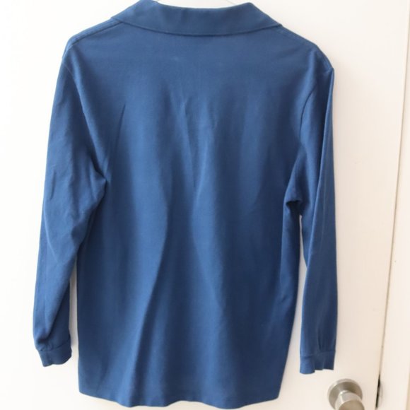 Lacoste Classic Fit Blue Long Sleeve Shirt size M - Picture 10 of 10